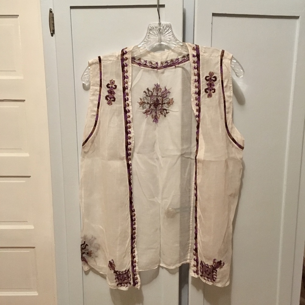 SALE!!! Shear boho embroidered vest